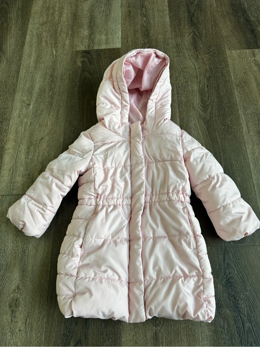 GAP Baby Light Pink Quilted Puffer Hooded Jacket Coat Girl’s Size 3